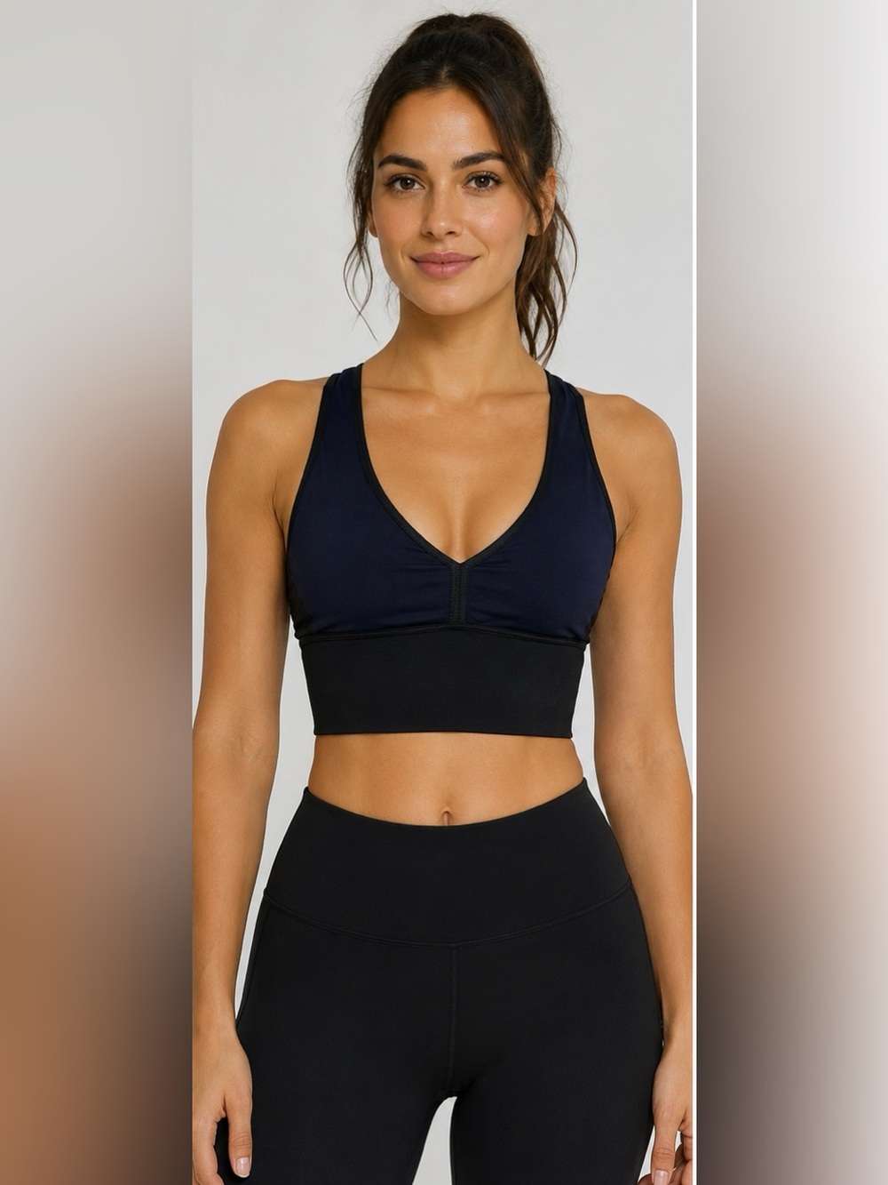 La Senza Navy & Black Lace Back Sports Bra